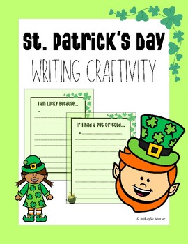 Preview of St. Patrick's Day Writing Craftivity | Build a Leprechaun Writing Craft | Prompt
