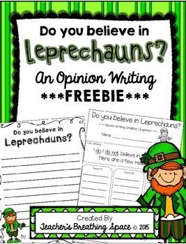 Preview of St. Patrick's Day Writing  |  Leprechaun Opinion Writing FREEBIE