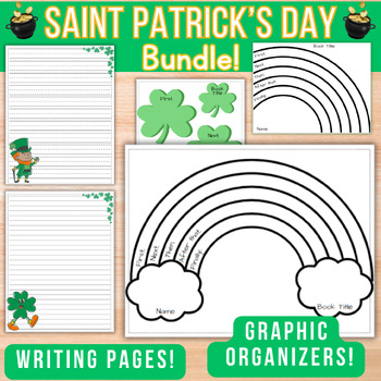 Preview of St. Patrick's Day | Writing Pages & Sequence of Events Graphic Organizers BUNDLE