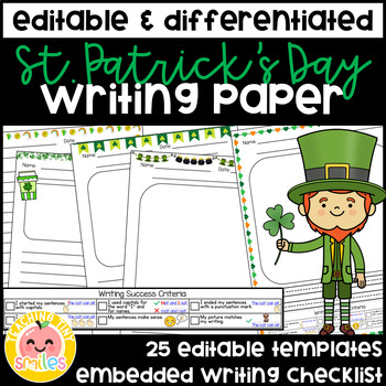 Preview of Primary Writing Paper with Picture Box | St. Patrick's Day