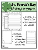St. Patrick's Day Writing Prompts - Blank Lined Paper - Cr