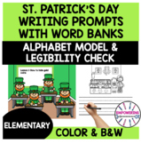 St. Patrick's Day Writing prompts with pictures word bank 