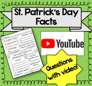 Preview of St. Patrick's Day YouTube Video with Questions!