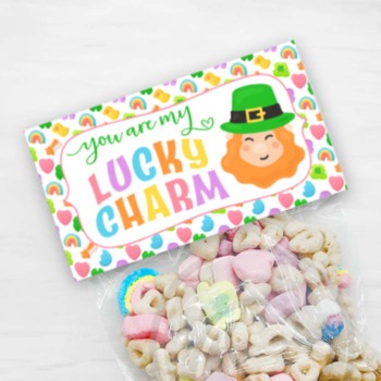 Preview of St. Patrick's Day Your Are My Lucky Charm Treat Candy Cookie Bag Topper