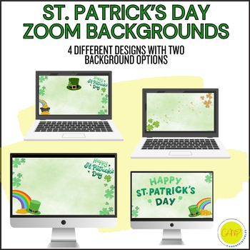 Preview of St. Patrick's Day Zoom Background, Virtual Background, Distance Learning, March
