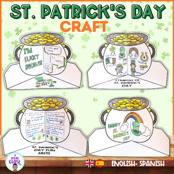 Preview of St Patrick's Day craft. English and Spanish. Dia de San Patricio