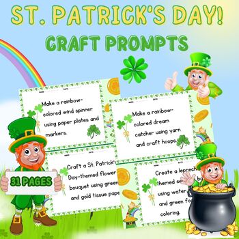 Preview of St. Patrick's Day craft prompts | March Crafts | March Activities | No Prep