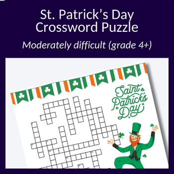 Preview of St. Patrick's Day crossword puzzle. Perfect for indoor recess! (Grade 4+)