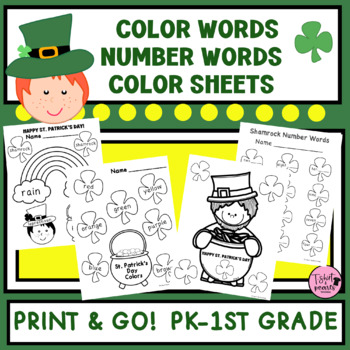 Preview of St. Patrick's Day for Early Primary | Math | Color Sight Words |  March