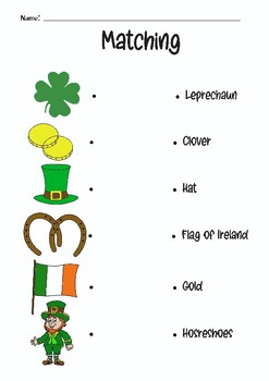 Preview of St. Patrick's Day matching 1 PDF 1 Page