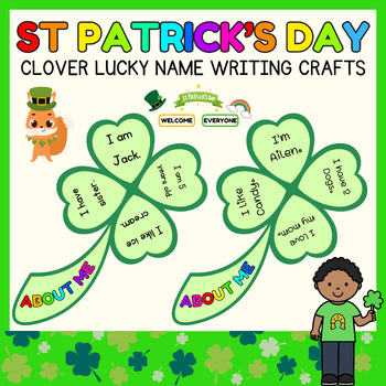 Preview of St. Patrick's Day name Crafts l Spring Lucky clover Door Decor & Bulletin Boards