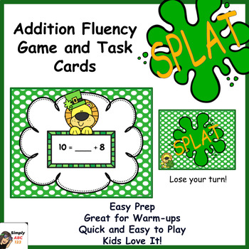 Preview of St Patrick's Day's Addition Fluency Digital Resource -  Games and Activities