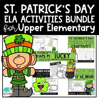 Preview of St. Patrick's Day themed ELA Activities for Upper Elementary