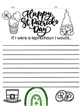 Preview of St. Patrick’s Day writing prompt