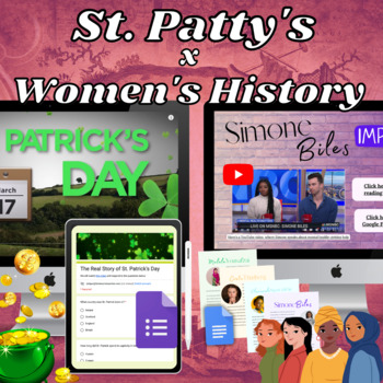 Preview of St. Patrick's Day x Women's History Activity Slides | Middle and High School Fun