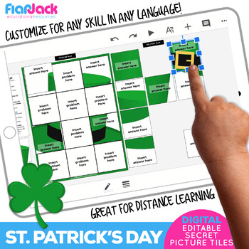 Preview of St. Patrick's Digital Editable Google Slide Secret Pictures | Distance Learning