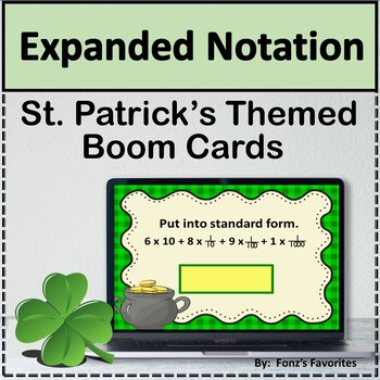 Preview of St. Patrick's Expanded Notation Boom Cards - Digital Activity