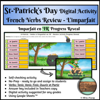 Preview of St-Patrick's French Verb Imparfait IR Review Progress Reveal