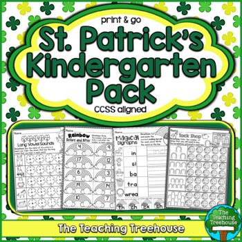 Preview of St. Patrick's Kindergarten Pack, No Prep, CCSS Aligned