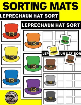 Preview of St. Patrick's Leprechaun Hat Sort Color Sorting Binder Task Fast Finisher Colors