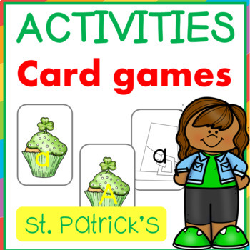 Preview of St Patrick’s Letters and Numbers Card Games Match and Sort Activity