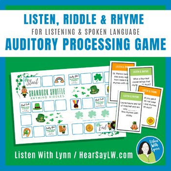 Preview of St. Patrick's Listen Riddle And Rhyme Vocabulary Language  DHH Hearing Loss