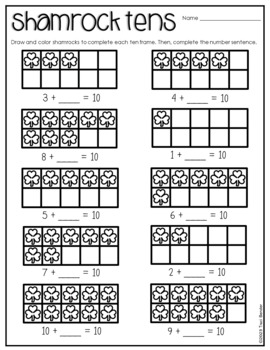 St. Patrick's Making Tens Freebie with Recording Sheet | TPT