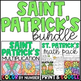 St. Patrick's Math Practice and Multiplication Color by Nu