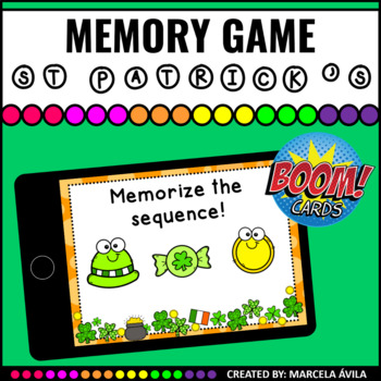 Preview of St. Patrick's Memory Game Boom Cards™ Distance Learning
