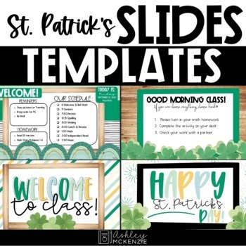 Preview of St. Patrick's Shamrock Slides Templates | Digital Learning | for Google Slides ™