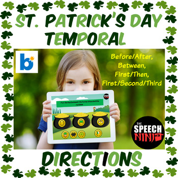 Preview of St. Patrick's Temporal and Sequential Directions Boom Cards