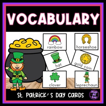 Preview of St. Patrick's Day Vocabulary Cards | Word Wall Cards | French Included!