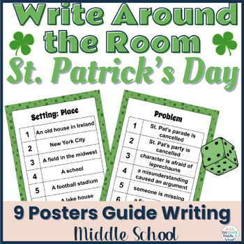 Preview of St. Patrick's Write the Room Writing Activity for Middle School