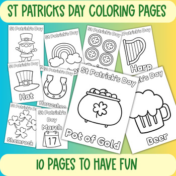 Preview of St. Patrick's day Free Coloring Pages For Preschool and Homeschool, Kindergarten