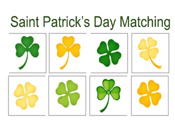 Preview of St, Patrick's day matching! Toddlers, Autism, Special needs, Montessori