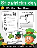 St Patrick's day write the room center activities workshee