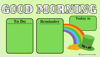 Preview of St. Patrick themed Morning Slides