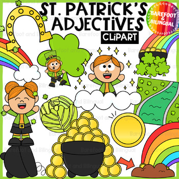 Preview of St Patricks Adjectives Clipart | Grammar St Patricks Day Clip Art