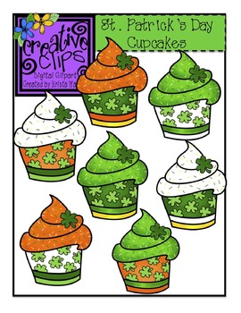 Preview of St. Patrick's Cupcakes {Creative Clips Digital Clipart}