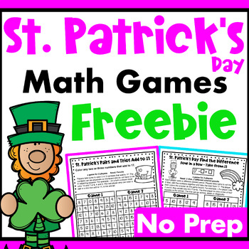 Preview of Free St. Patrick's Day Math Games - Addition and Subtraction Math Games