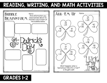 St. Patrick's Day Activities and Printables grades 1-2 by Create-Abilities