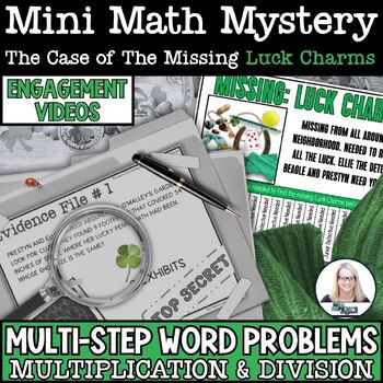 Preview of St Patrick's Day Math Mystery Multiplication & Division Word Problems Activity