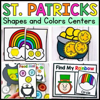 Preview of St Patricks Day Activities Shapes and Colors Centers Preschool