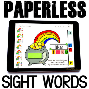Preview of St Patricks Day Activities Sight Words Practice Google Classroom