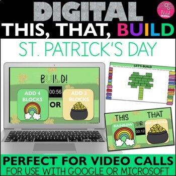 Preview of St Patricks Day Activities This or That Digital Games LEGO Building March Party