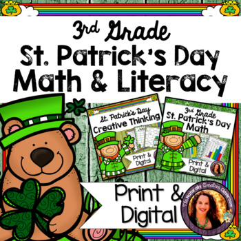 Preview of St. Patrick's Day Math & Literacy Activities for 3rd | PRINT & DIGITAL