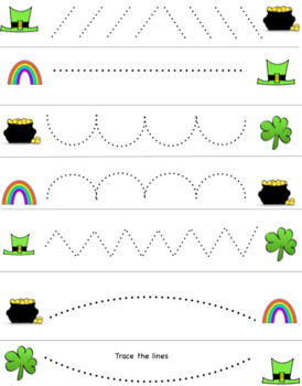 Preview of St Patricks Day line tracing set Treasure, Rainbows and Pots of Gold