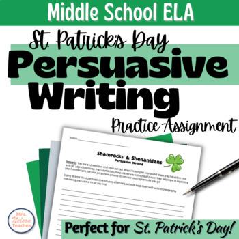 Preview of St. Patrick's Day Writing Activity Middle School