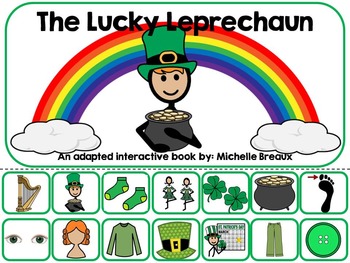 Preview of St. Patrick's Day Adapted Interactive Book Special Education, SLP, Autism
