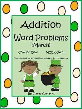 Preview of St Patricks Day Addition Word Problems | Worksheets | Number Line
